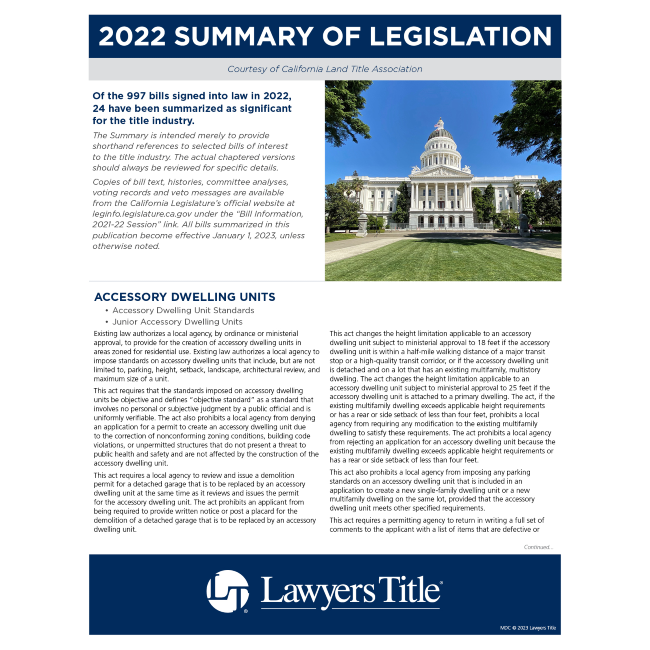 CLTA Summary of Legislation